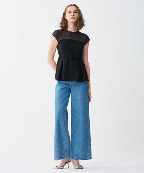 uncrave(アンクレイヴ)の「ウォッシャブルダブルクロス ビスチェブラウス(フレンチスリーブ)(シャツ/ブラウス・レディース・ブラック系/ネイビー系/アイボリー系・1/2)」の11枚目の写真