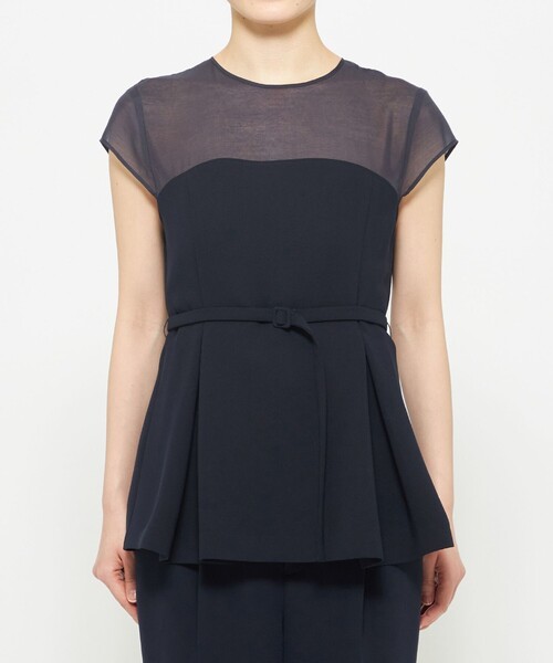 uncrave(アンクレイヴ)の「ウォッシャブルダブルクロス ビスチェブラウス(フレンチスリーブ)(シャツ/ブラウス・レディース・ブラック系/ネイビー系/アイボリー系・1/2)」の13枚目の写真