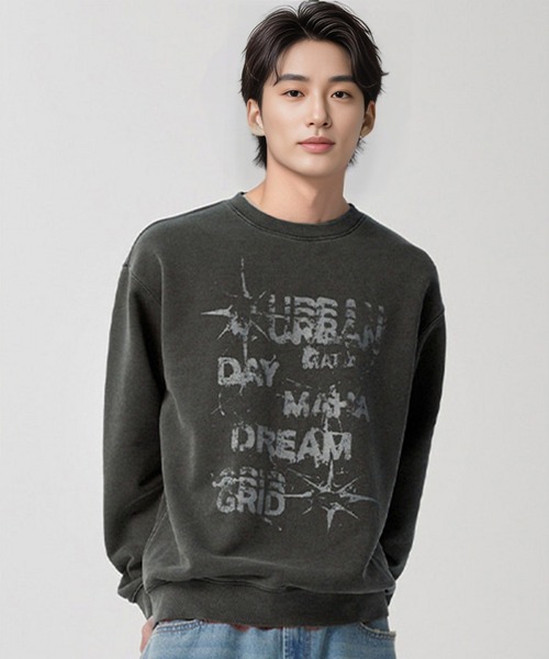 トレーナー スウェット 「mahagrid/マハグリッド」 URBAN PIGMENT SWEATSHIRT/アーバン ピグメント スウェットシャツ mahagrid/マハグリッド』 URBAN PIGMENT SWEATSHIRT/アーバン