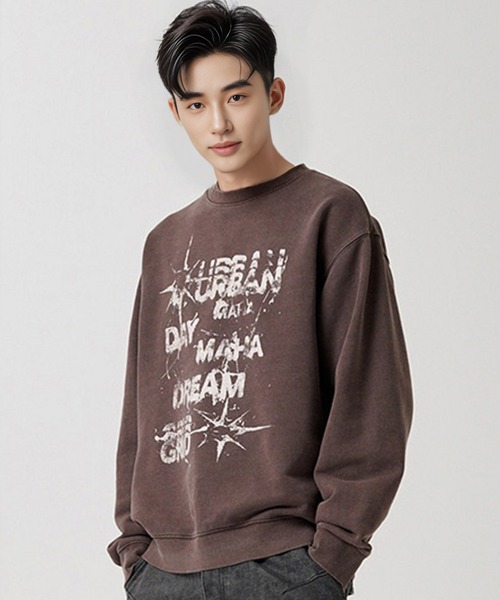 MAHAGRID(マハグリッド)の「『mahagrid/マハグリッド』 URBAN PIGMENT SWEATSHIRT/アーバン ピグメント スウェットシャツ(スウェット・レディース・ブラウン/チャコールグレー・XL/L/M)」の13枚目の写真