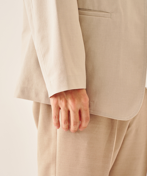 417 EDIFICE（フォーワンセブンエディフィス）の「Reflax PBT ウェザーst ジャケット（ノーカラージャケット・メンズ・ベージュ/ブラック/チャコールグレー/ネイビー・LARGE/MEDIUM/SMALL）」の13枚目の写真