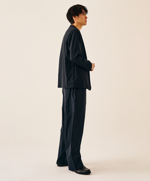 417 EDIFICE（フォーワンセブンエディフィス）の「Reflax PBT ウェザーst ジャケット（ノーカラージャケット・メンズ・ベージュ/ブラック/チャコールグレー/ネイビー・LARGE/MEDIUM/SMALL）」の16枚目の写真