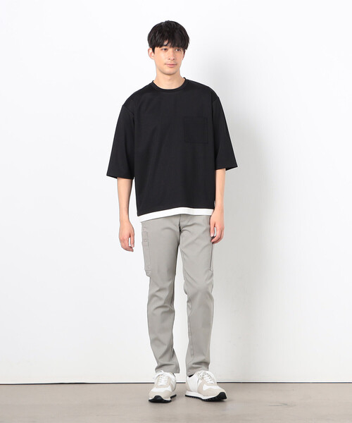 COMME CA ISM(コムサイズム)の「七分袖 フェイクレイヤード クルーネックTシャツ(Tシャツ/カットソー・メンズ・ブラック/ブルー/ネイビー/ホワイト・MEDIUM/LARGE/X-LARGE)」の8枚目の写真