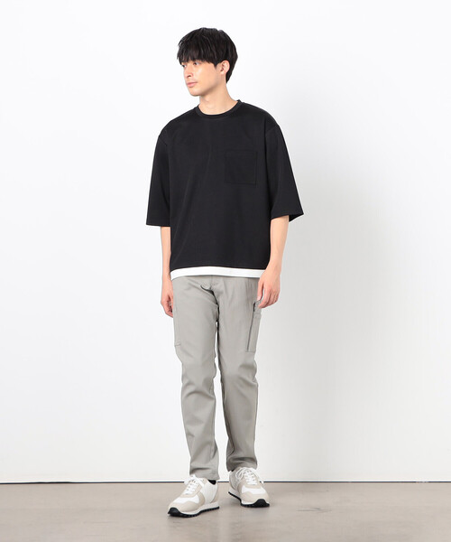 COMME CA ISM(コムサイズム)の「七分袖 フェイクレイヤード クルーネックTシャツ(Tシャツ/カットソー・メンズ・ブラック/ブルー/ネイビー/ホワイト・MEDIUM/LARGE/X-LARGE)」の9枚目の写真