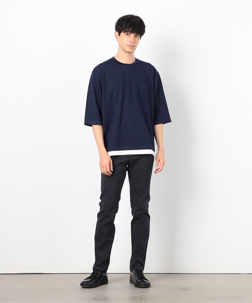 COMME CA ISM(コムサイズム)の「七分袖 フェイクレイヤード クルーネックTシャツ(Tシャツ/カットソー・メンズ・ブラック/ブルー/ネイビー/ホワイト・MEDIUM/LARGE/X-LARGE)」の11枚目の写真