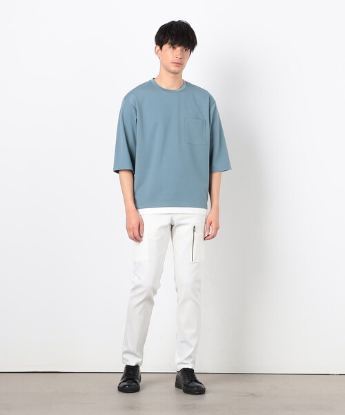 COMME CA ISM(コムサイズム)の「七分袖 フェイクレイヤード クルーネックTシャツ(Tシャツ/カットソー・メンズ・ブラック/ブルー/ネイビー/ホワイト・MEDIUM/LARGE/X-LARGE)」の15枚目の写真