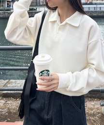 ISOOK | 【ISOOK / アイスー】オーバーサイズポロニット / ポロシャツ ルーズ 長袖 ユニセックス 春ニット ZOZOTOWN限定(ポロシャツ)