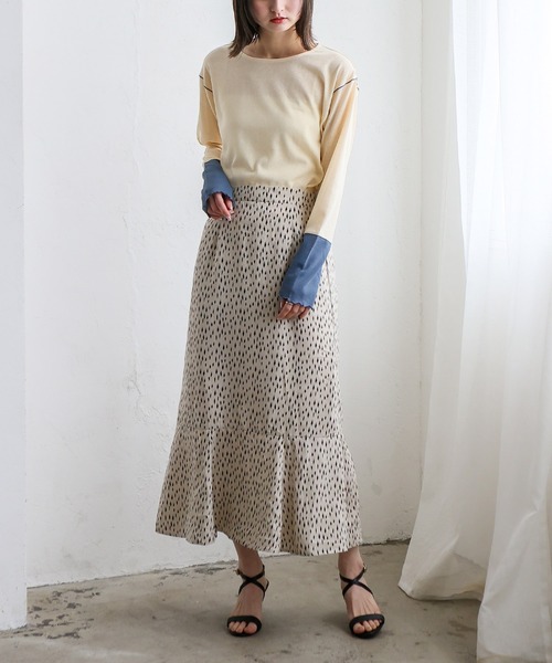 VitaFelice（ヴィータフェリーチェ）の「袖配色　切替　シアーシャツ　メロートップス　プルオーバー　カットソー（Tシャツ/カットソー・レディース・ホワイト系1/ホワイト系2/ブラック系・FREE）」の13枚目の写真
