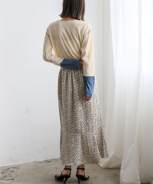 VitaFelice（ヴィータフェリーチェ）の「袖配色　切替　シアーシャツ　メロートップス　プルオーバー　カットソー（Tシャツ/カットソー・レディース・ホワイト系1/ホワイト系2/ブラック系・FREE）」の15枚目の写真