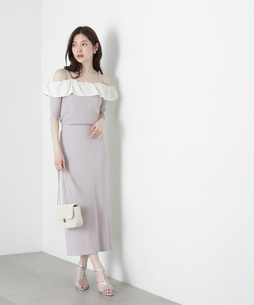 PROPORTION BODY DRESSING(プロポーションボディドレッシング)の「<E>オフショルフリルニットセットアップ / 1215147303(ワンピース・レディース・ブラック/グレー・SMALL/MEDIUM)」の18枚目の写真