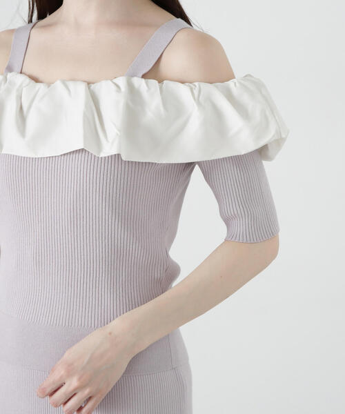 PROPORTION BODY DRESSING(プロポーションボディドレッシング)の「<E>オフショルフリルニットセットアップ / 1215147303(ワンピース・レディース・ブラック/グレー・SMALL/MEDIUM)」の22枚目の写真