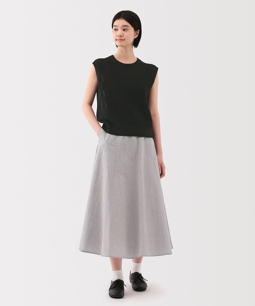 無印良品（ムジルシリョウヒン）の「婦人　強撚コットンメッシュフレンチスリーブセーター（ニット/セーター・レディース・ネイビー/オフホワイト/ブラック/アイボリー・S/M/L/XL）」の17枚目の写真