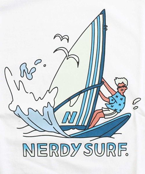 NERDY(ノルディ)の「NERDY サーフィンボーイ 半袖 Tシャツ SURFING BOY S/S T-SHIRT(Tシャツ/カットソー・メンズ・ホワイト/ブラック・M)」の3枚目の写真