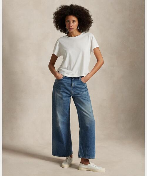 POLO RALPH LAUREN(ポロ ラルフ ローレン)の「クロップド ジャージー クルーネック Tシャツ(Tシャツ/カットソー・レディース・ホワイト・M/XL/XS/S/L)」の3枚目の写真