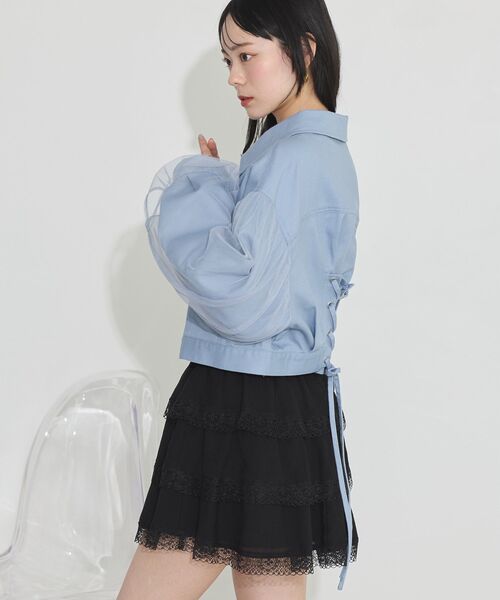 earth music&ecology（アースミュージックアンドエコロジー）の「ティアードレースミニスカート（スカート・レディース・ブラック/ホワイト・FREE）」の14枚目の写真