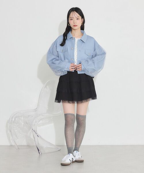 earth music&ecology（アースミュージックアンドエコロジー）の「ティアードレースミニスカート（スカート・レディース・ブラック/ホワイト・FREE）」の16枚目の写真