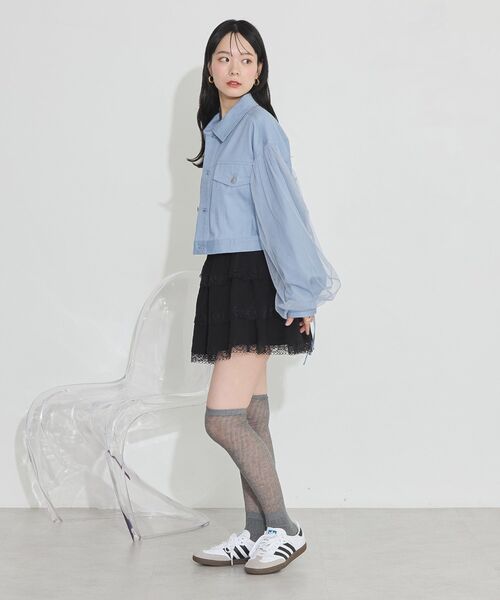 earth music&ecology（アースミュージックアンドエコロジー）の「ティアードレースミニスカート（スカート・レディース・ブラック/ホワイト・FREE）」の17枚目の写真