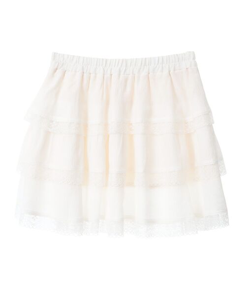 earth music&ecology（アースミュージックアンドエコロジー）の「ティアードレースミニスカート（スカート・レディース・ブラック/ホワイト・FREE）」の3枚目の写真