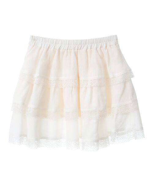 earth music&ecology（アースミュージックアンドエコロジー）の「ティアードレースミニスカート（スカート・レディース・ブラック/ホワイト・FREE）」の8枚目の写真