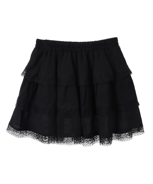 earth music&ecology（アースミュージックアンドエコロジー）の「ティアードレースミニスカート（スカート・レディース・ブラック/ホワイト・FREE）」の9枚目の写真