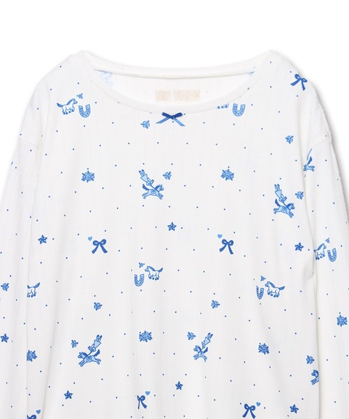 Common Noun（コモン ナウン）の「“HORSE” Midori Nakajima 長袖メロウリブトップス（Tシャツ/カットソー・レディース・ベージュ/ホワイト・L/M）」の5枚目の写真