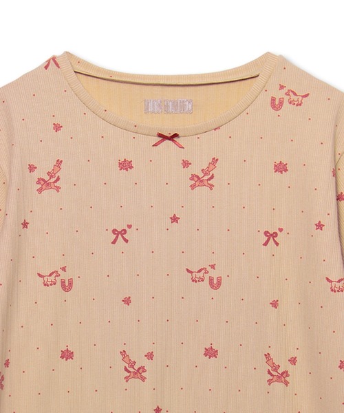 Common Noun（コモン ナウン）の「“HORSE” Midori Nakajima 長袖メロウリブトップス（Tシャツ/カットソー・レディース・ベージュ/ホワイト・L/M）」の6枚目の写真