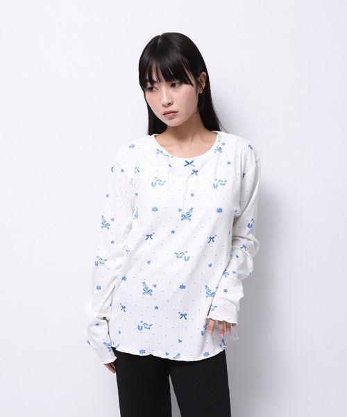 Common Noun（コモン ナウン）の「“HORSE” Midori Nakajima 長袖メロウリブトップス（Tシャツ/カットソー・レディース・ベージュ/ホワイト・L/M）」の13枚目の写真