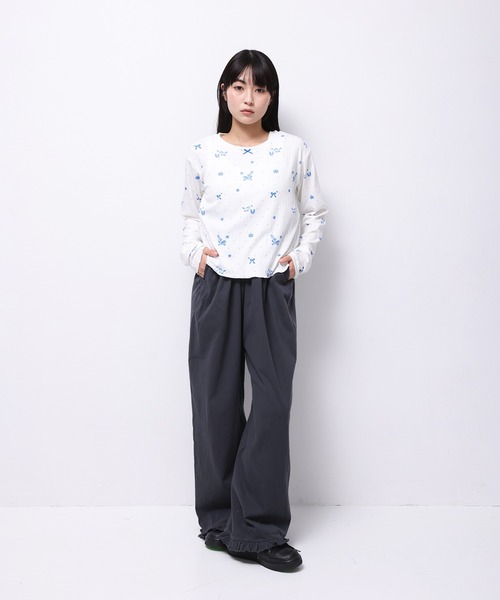 Common Noun（コモン ナウン）の「“HORSE” Midori Nakajima 長袖メロウリブトップス（Tシャツ/カットソー・レディース・ベージュ/ホワイト・L/M）」の15枚目の写真