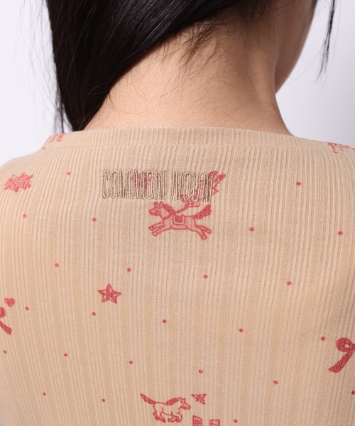 Common Noun（コモン ナウン）の「“HORSE” Midori Nakajima 長袖メロウリブトップス（Tシャツ/カットソー・レディース・ベージュ/ホワイト・L/M）」の21枚目の写真