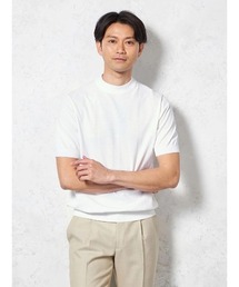 HARUYAMA（ハルヤマ）の「【綿100％】半袖 モックネック ニットTシャツ【リッケンバッカー】（Tシャツ/カットソー）」