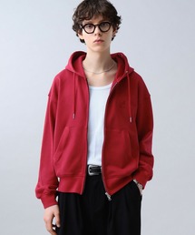 【LURAKU】One Point double zip-up hoodie /ワンポイントダブルジップフーディー