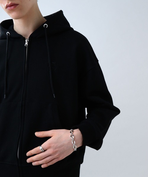 LURAKU（ルラク）の「【LURAKU】One Point double zip-up hoodie /ワンポイントダブルジップフーディー（パーカー・メンズ・レッド/グレー/ブラック/ネイビー・M/L）」の19枚目の写真