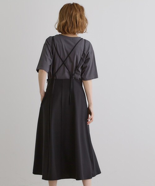 grove（グローブ）の「ダブルストラップフレアスカート（スカート・レディース・カーキ/ブラック/ナチュラル・02/03/01/04/05）」の5枚目の写真