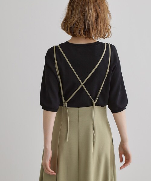 grove（グローブ）の「ダブルストラップフレアスカート（スカート・レディース・カーキ/ブラック/ナチュラル・02/03/01/04/05）」の8枚目の写真