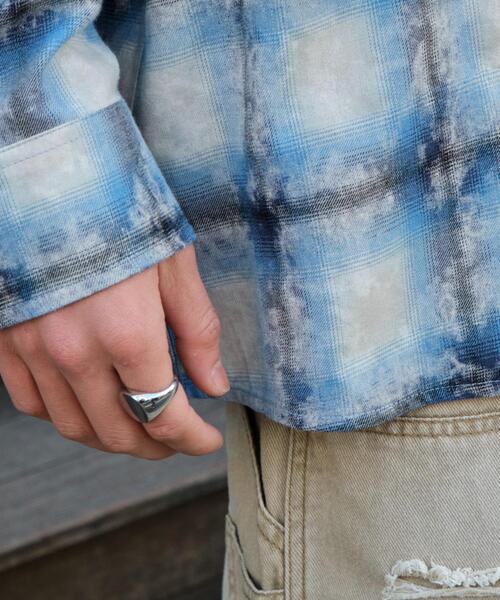 WEGO（ウィゴー）の「WEGO/ブリーチオンブレチェックシャツ（シャツ/ブラウス・メンズ・ブルー/ブラウン・FREE）」の17枚目の写真