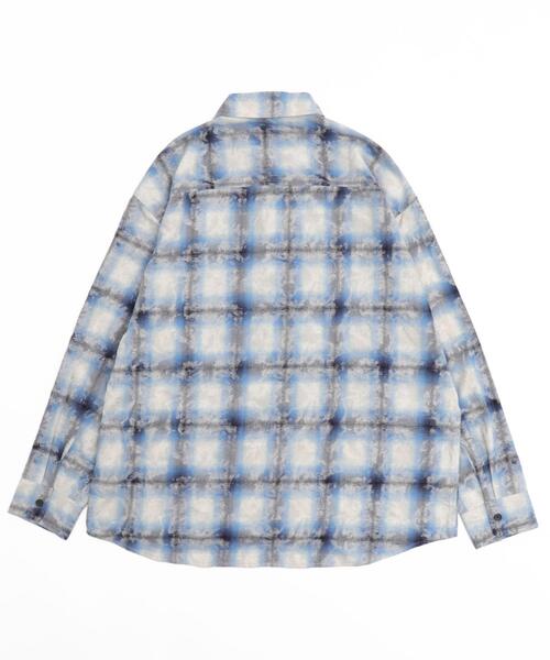 WEGO（ウィゴー）の「WEGO/ブリーチオンブレチェックシャツ（シャツ/ブラウス・メンズ・ブルー/ブラウン・FREE）」の8枚目の写真