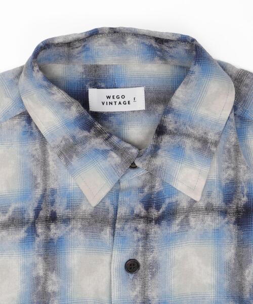 WEGO（ウィゴー）の「WEGO/ブリーチオンブレチェックシャツ（シャツ/ブラウス・メンズ・ブルー/ブラウン・FREE）」の9枚目の写真