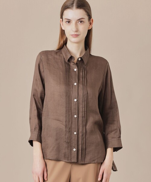 MACKINTOSH LONDON（マッキントッシュ ロンドン）の「シアーラミーシャツ（シャツ/ブラウス・レディース・パープル系その他2/グリーン/ブルー系その他4/ダークブラウン・38/40）」の2枚目の写真