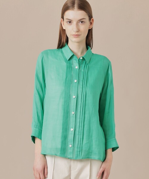 MACKINTOSH LONDON（マッキントッシュ ロンドン）の「シアーラミーシャツ（シャツ/ブラウス・レディース・パープル系その他2/グリーン/ブルー系その他4/ダークブラウン・38/40）」の3枚目の写真