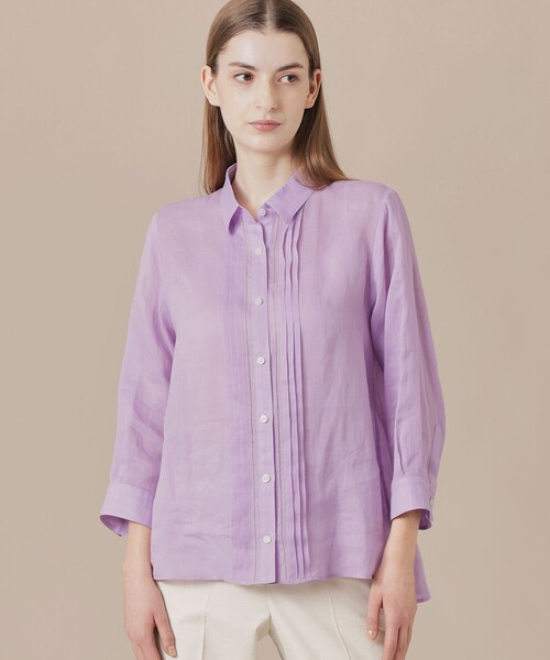 MACKINTOSH LONDON（マッキントッシュ ロンドン）の「シアーラミーシャツ（シャツ/ブラウス・レディース・パープル系その他2/グリーン/ブルー系その他4/ダークブラウン・38/40）」の4枚目の写真