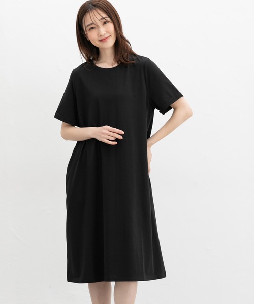 Honeys（ハニーズ）の「【ハニさら・接触冷感・ＵＶカット】Ｔシャツワンピース（ワンピース・レディース・カーキ/ブラック/ライトベージュ/ブルー・L/LL/M）」の7枚目の写真