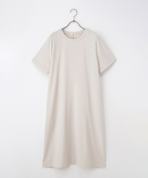 Honeys（ハニーズ）の「【ハニさら・接触冷感・ＵＶカット】Ｔシャツワンピース（ワンピース・レディース・カーキ/ブラック/ライトベージュ/ブルー・L/LL/M）」の22枚目の写真