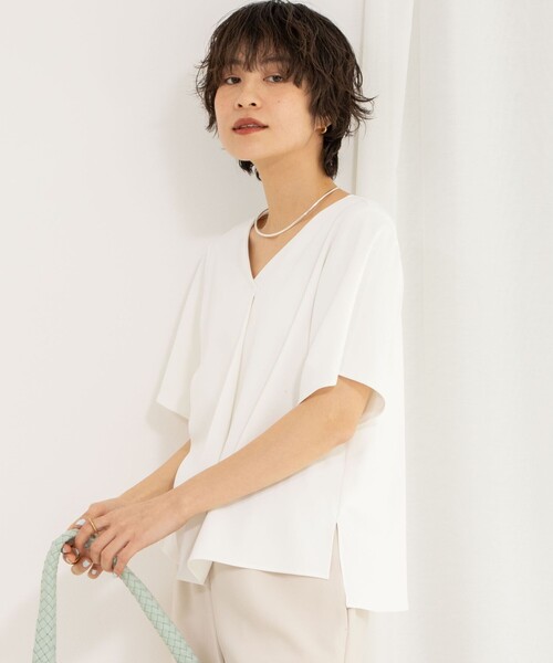 NOLLEY’S Sophi（ノーリーズソフィ）の「《セットアップ対応》ツイルVタックブラウス（シャツ/ブラウス・レディース・ブラック/チャコールグレー/ホワイト・36/38）」の22枚目の写真