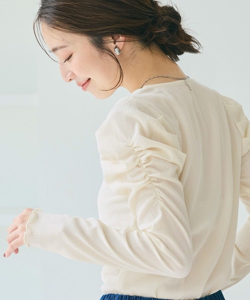 BABY, シャーリングパフ袖カットソー オフホワイト 半袖 USED】シャーリングパフ袖カットソー | BABY, THE STARS SHINE