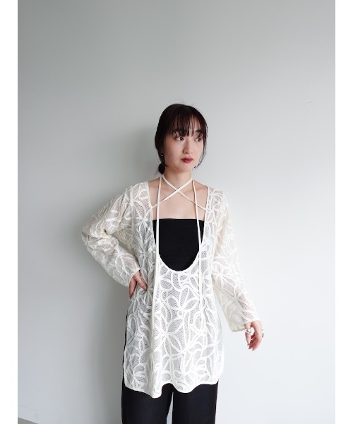 ン 大人気 新品 ノ セール】2way Top/2ウェイコードエンブロイ Embroidery Cord トップス