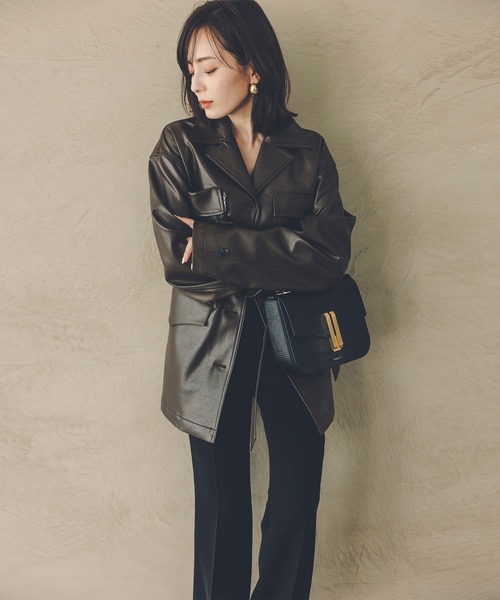 スリムフィットセミフレアパンツ（その他パンツ）｜anuans（ア