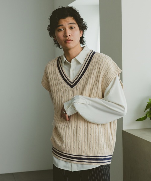 RAGEBLUE（レイジブルー）の「チルデンVネックニットベスト（ニット