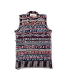 Jamieson's of Shetland | Jamieson's Knitwear × fennica / ＜Women's＞Fair isle brush v-vest 2015AW(ニット/セーター)