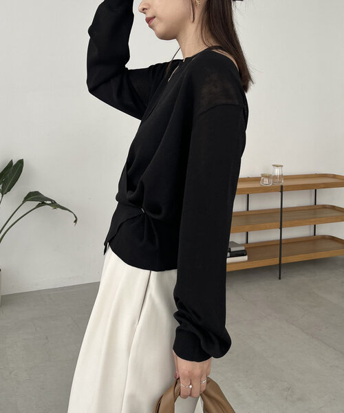 カプリシュレマージュ　【yao企画】タンクSETリブカーディガン　F ブラック yao企画】タンクSETリブカーディガン | CAPRICIEUX LE'MAGE