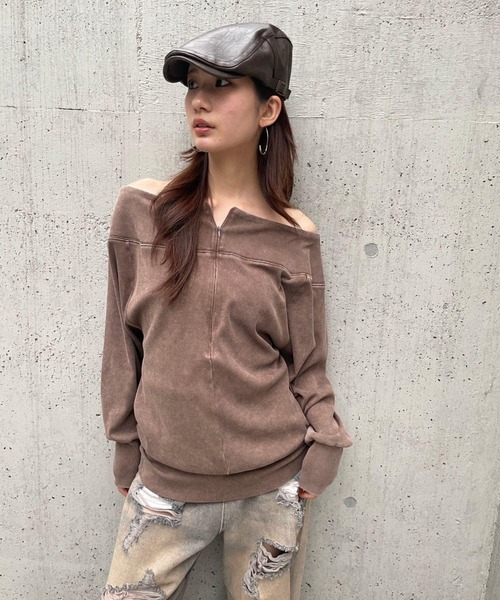 FOREVER 21（フォーエバー トゥエンティーワン）の「【2025SS】フェイクレザーハンチング（ハンチング/ベレー帽・レディース・ブラウン・FREE）」の3枚目の写真